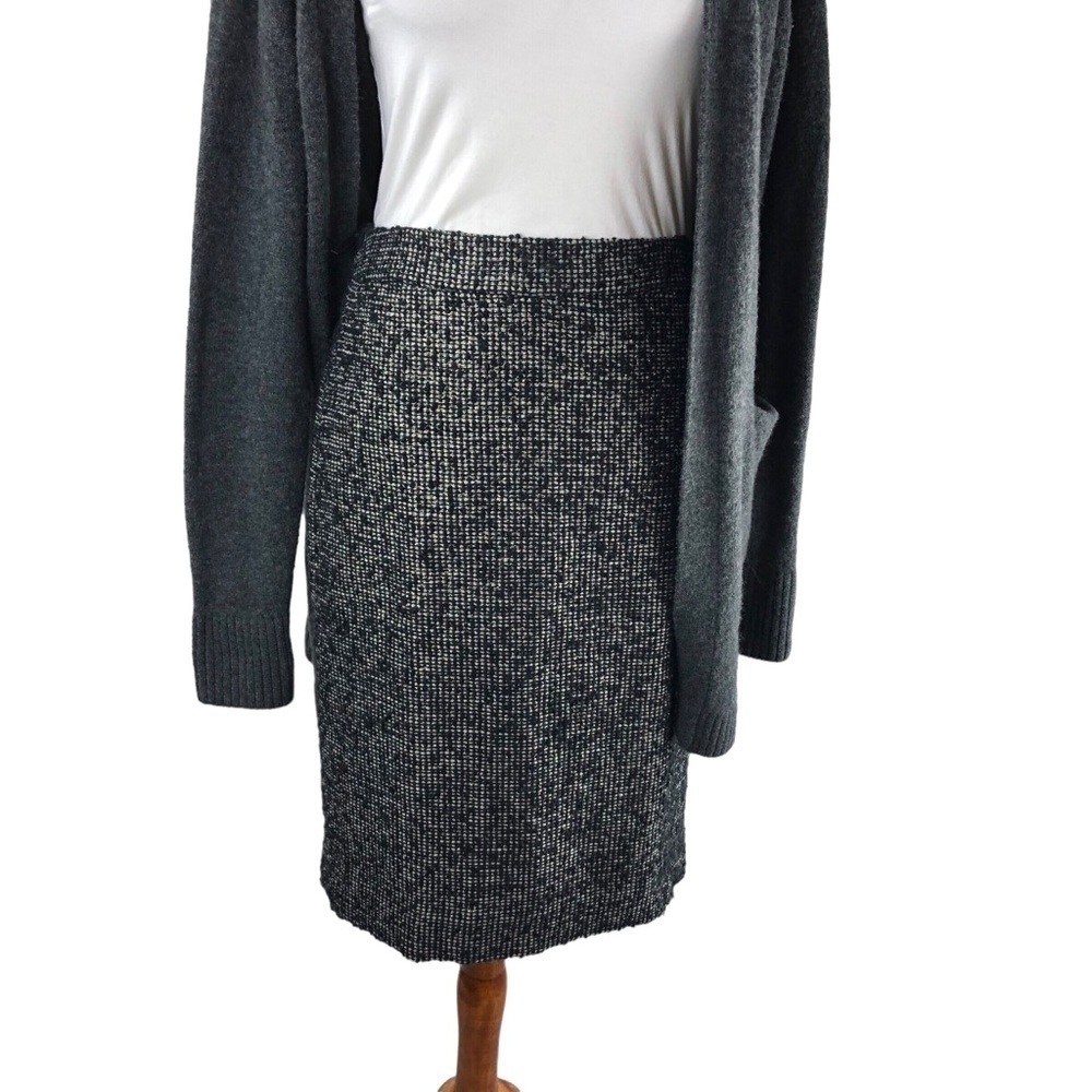 Vtg Y2K J.Crew Silk Blend Tweed Pencil Skirt Sz 2 Knee Length Corpcore Classic